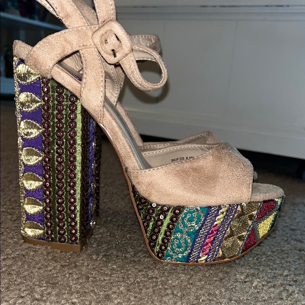 Multicolor Platform Sandals